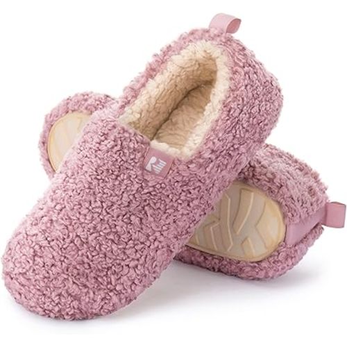RockDove Women's Faux Shearling Closed Back Slipper with Memory Foam