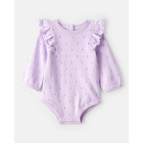 Baby Girl Long-Sleeve Sweater Bodysuit - Purple - OshKosh B'gosh | Carter's