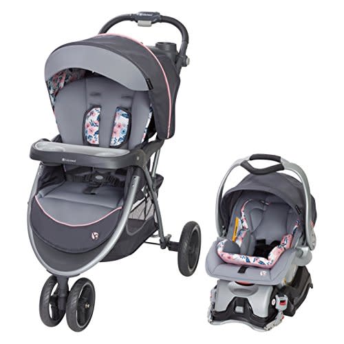 Baby Trend Sky View Plus Baby Stroller with EZ Flex-Loc Infant Car Seat, Adjustable Canopy, Storage Basket & Cup Holders, Bluebell - Lightweight & Foldable Travel System for Toddlers & Infants