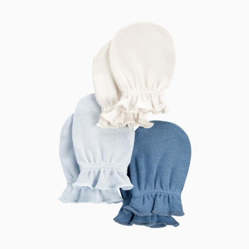 Scratch Mittens (3 Pack) - Blue/Ivory
