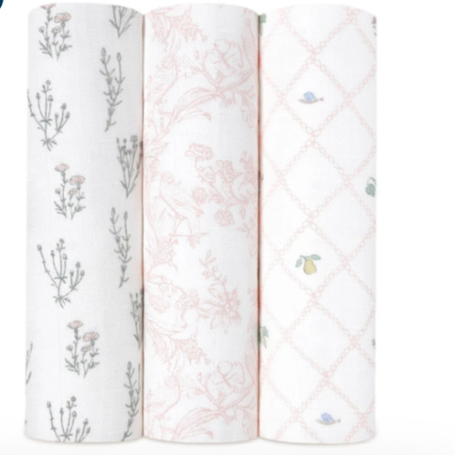 French Floral Silky Soft Swaddle 3 Pack | aden + anais