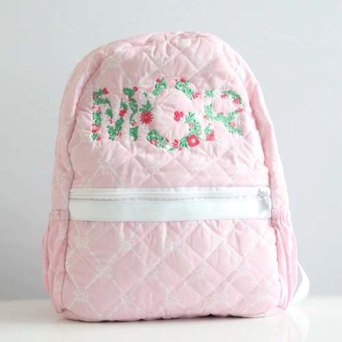 Pink Bows Quilted Backpack