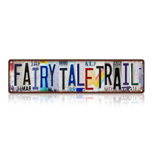 Vintage Fairy Tale Trail Street Sign Wall Decor Metal Tin Signs Poster