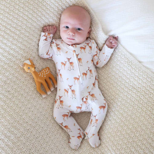 Friendly Fawns Bamboo Zipper Footie
