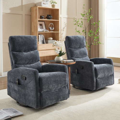 Ebern Designs Lila 26.38'' W Manual Recliner Swivel Rocker Recliner Heated Massage & Reviews | Wayfair