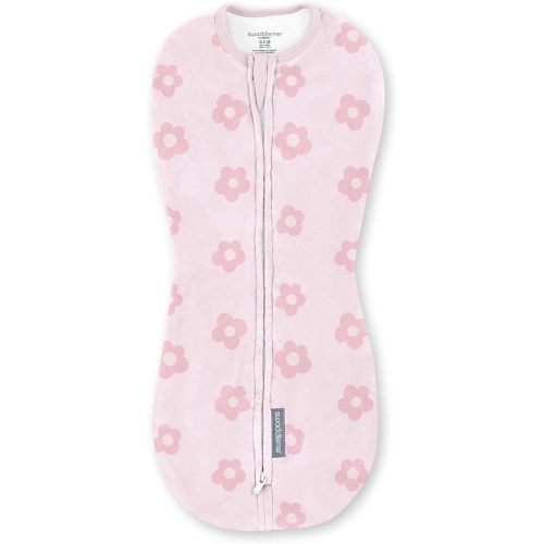 SwaddleMe by Ingenuity Compression Baby Swaddle Pod, Two-Way Zipper for Easy Diaper Changes, Improves Sleep & Calms Startle Reflex, 0-2 Months, 1.0 TOG, 1-Pack - Flower Confetti