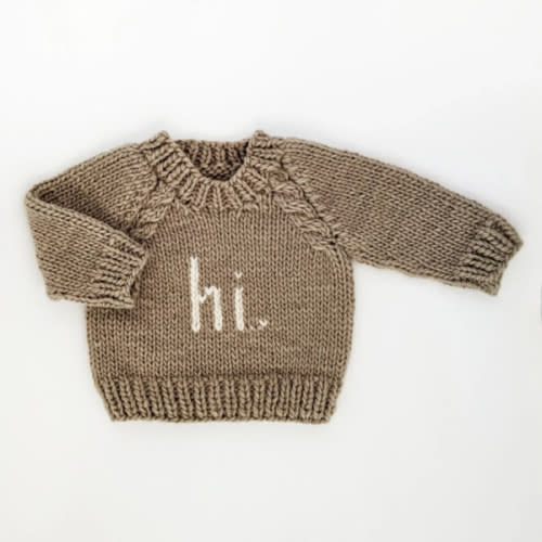Crew Neck Sweater - Hi - Pebble – Hello Gracie Lou