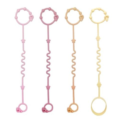 RTMOK Toy Straps for Baby, Silicone Setpacifier Clip,Applies to Car Seat Toy,Teether Toy,High Chair,Stroller Accessories,Baby Toy Clips,Cribs,Rocking Chair