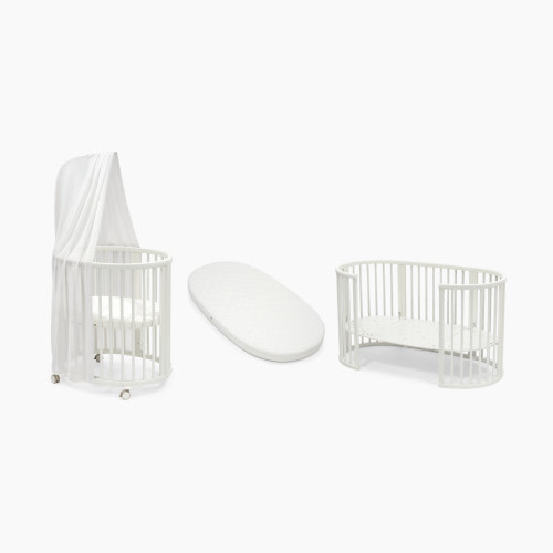 Stokke Sleepi3-in-1 Convertible Crib with Mattresses and Extension Kit - White/White