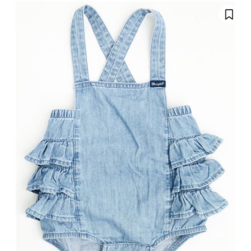 Wrangler Infant Girls' Ruffle Denim Onesie