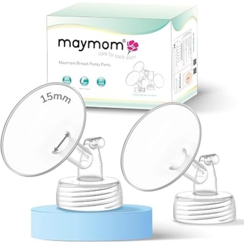 Maymom Pump Part Compatible with Spectra Ameda Luna Pumps, Incl Wide-Mouth 15mm Flange; Not Original Spectra S1 S2 9 Plus Synergy Gold Replacement Pump Parts Accessories