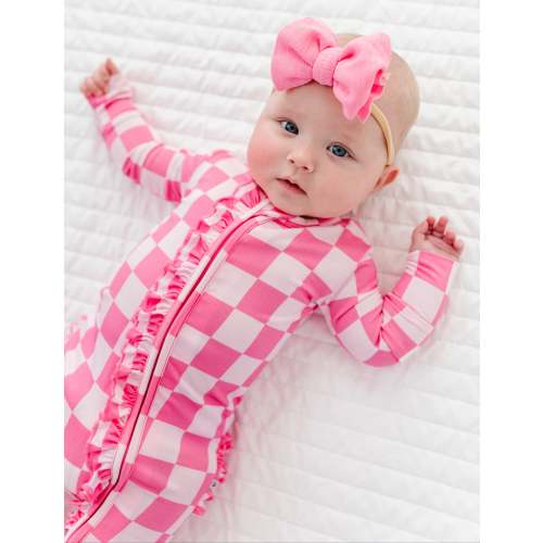 Bubblegum Check Ruffle Convertible Romper