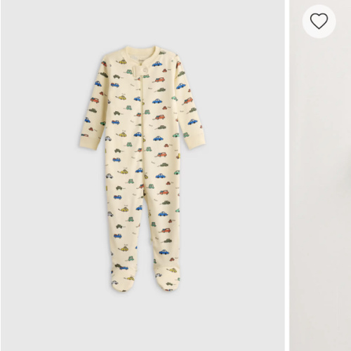 100% Organic Cotton Footie Pajama in Cars