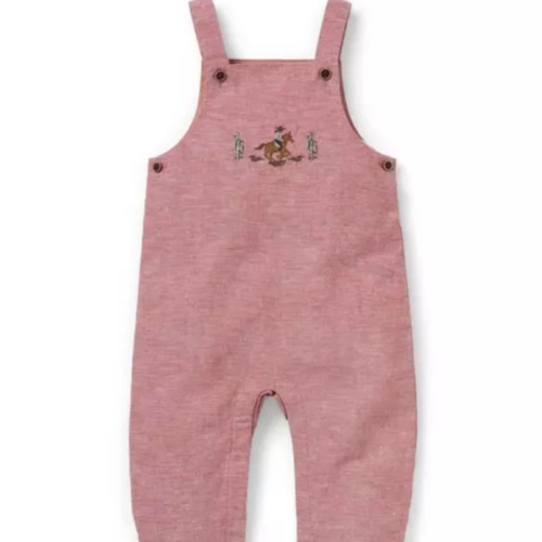 Baby Antique Brick Red Baby Cowboy Linen-Cotton Overall by Janie and Jack