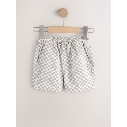 Neutral Checkerboard Pull On Shorts (3mths-7yrs)