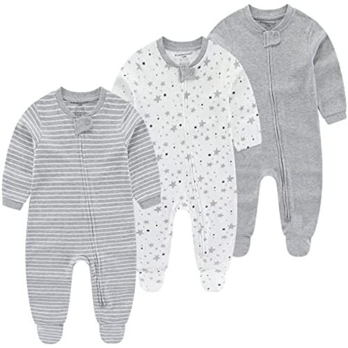 Kiddiezoom Baby Cotton Footed One-Piece Romper Multiple color combinations Jumpsuit Set For Newborn baby Pajamas