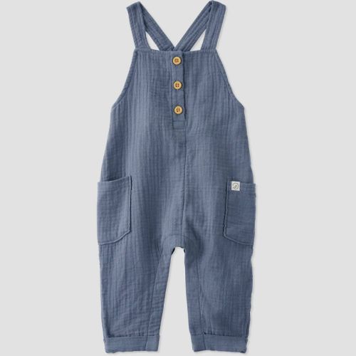 Little Planet by Carter's Organic Baby Coastal Overalls - Blue, Size: 9M
