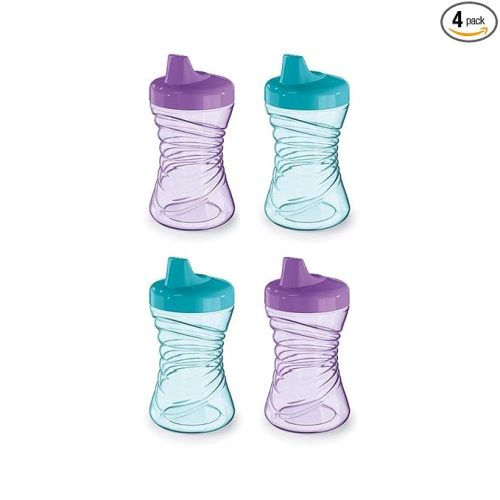 NUK Fun Grips Hard Spout Sippy Cup 10 oz. | Easy to Hold BPA Free Spill Proof Toddler Cup 4pk