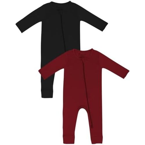 Jimonda Baby Romper Boys Girls Bamboo Pajamas 2-Way Zipper Footless Unisex Long Sleeve Sleepers Sleep and Play 0-24 Months