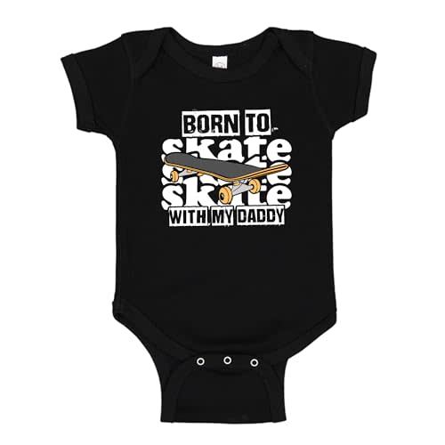 Skater Baby One Piece Bodysuit Or Toddler Shirt Funny Born to Skate with My Daddy Skateboarding Outfit