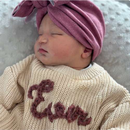Custom Name Baby Sweater, Hand Embroidered Baby Sweater, Baby Keepsake, Newborn Photo Prop, Personalized Baby Clothes - Etsy
