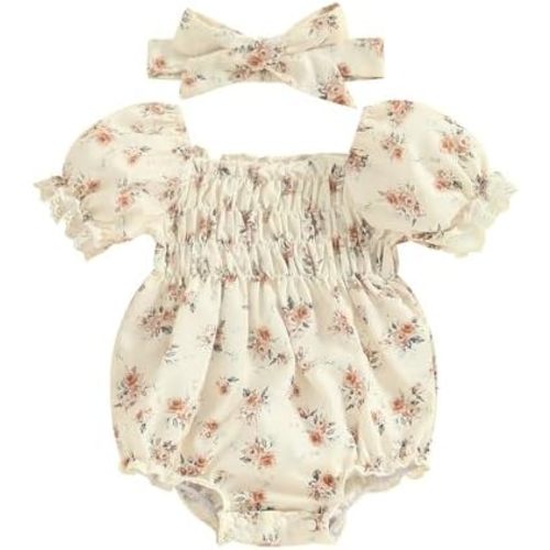 Kuriozud Newborn Infant Baby Girl Off Shoulder Ruffle Romper Bodysuit One Piece Jumpsuit Clothes