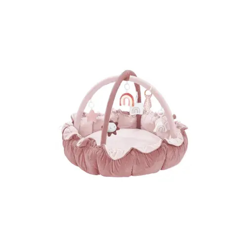 5-in-1 Thick & Plush Baby Play Gym, Tummy Time Play Mat with 6 Toys, Cat Bed, Dog Bed, Cloudico, Convertible Stage-Based Developmental from Baby to Toddler, 19.29 x 45.28 x 45.28 Inches Tummy Time Comfortable Nursery Development Easy Assembly Mat:_Pink