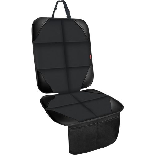 Car Seat Protector for Child Seats,1 Pack Car Seat Cushion,Waterproof Fabric Car Seat Covers for Non-Slip Backing Mesh Pockets for Baby,Pet,SUV, Sedan and Trunk(Black)