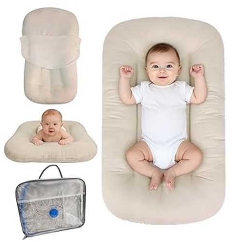 Baby Lounger for Infants Babies 0-24 Months, Bionic Organic Lounger, Soft Cotton Breathable Infant Floor Seats & Loungers for Newborn Baby Shower Gifts (Livid)