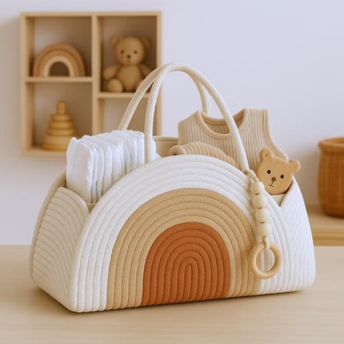 Woven Cotton Diaper Caddy