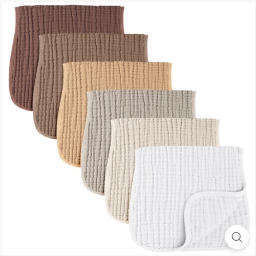 Konssy Muslin Baby Burp Cloths Sets for Unisex- 6 Pack Large 100% Cott – KONSSY
