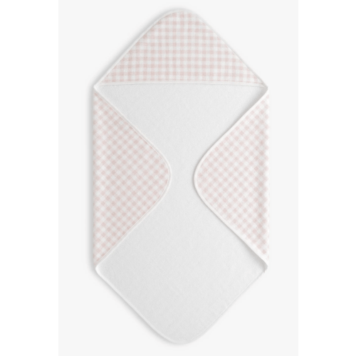 Picnic Gingham Baby Hooded Towel - Pink