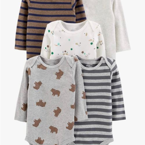 Simple Joys by Carter's Baby Boys Long-Sleeve Bodysuit Pack of 5Bodysuit