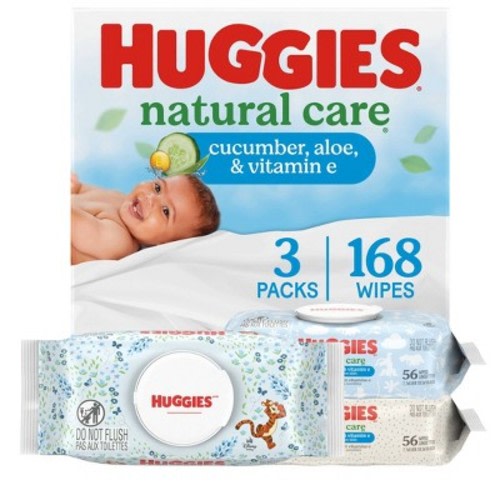 Huggies Natural Care Cucumber, Aloe and Vitamin E Baby Wipes - Scented - 1pk - 168ct