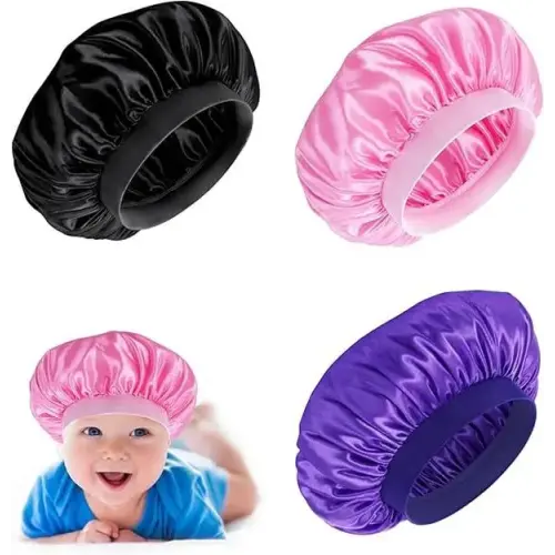 1pc Satin Bonnet Sleeping Cap - Soft Silk Night Hat Toddle - TikTok Shop