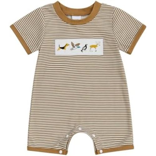 Newborn Baby Boy Girl Mallard Duck Outfits Romper Short Sleeve Duck One Piece Jumpsuit Overalls Hunting Baby Clothes