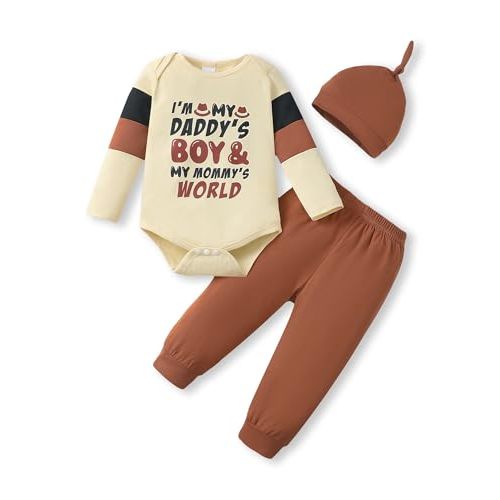 NZRVAWS Newborn Baby Boy Clothes Outfits Letter Prined Romper Pants Set Infant Baby Boy Clothing 0 3 6 9 12 18 Months
