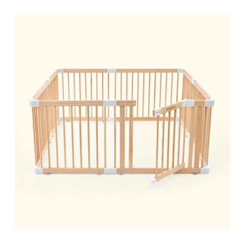 HARPPA Wooden Baby Gate Playpen | Non-Toxic Foldable DIY Adjustable Play Yard for Infants & Toddlers – Natural Finish Baby Fence for Small & Large Spaces