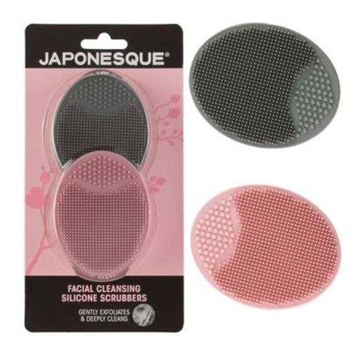 JAPONESQUE Facial Cleansing Silicone Scrubber Tool - 2ct: Non-Toxic Exfoliating Face Pad for Normal Skin Types