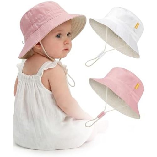 Baby Sun Hat for Toddler Kids Bamboo Rayon Bucket Hat Summer Beach Essentials Sun Protection Baby Hats for Boys Girls