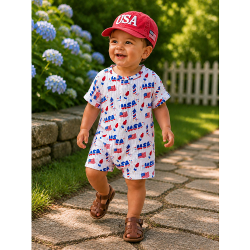 Muslin Henley Shortall, 4th of July