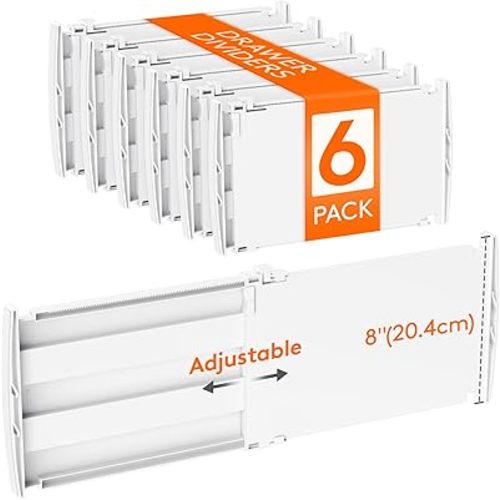 Lifewit 8" Tall Drawer Dividers, Adjustable Deep Drawer Organizer Clothes