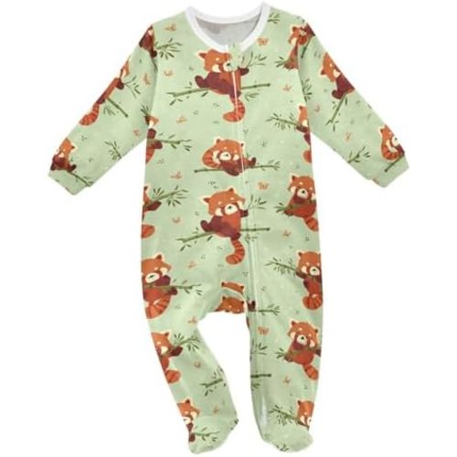SHJI Baby One-Piece Footies Long Sleeve Rompers Pajamas Zip Front Pjs for Boys Girls kids