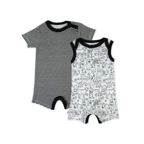 Honest Baby Clothing Organic Cotton Boy/Girl Bubble Romper and Bodysuit Set, Newborn to 24M