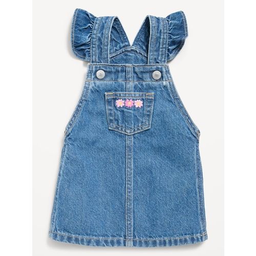 Ruffled Pocket Jean Skirtall Dress for Baby