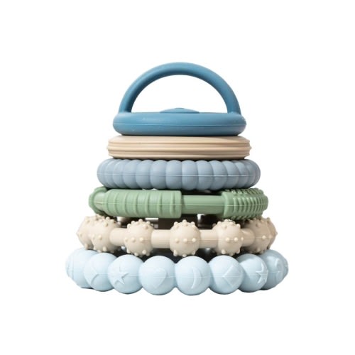 Silicone Stacking Toy Teethers Interactive 6 Piece Set, One Size