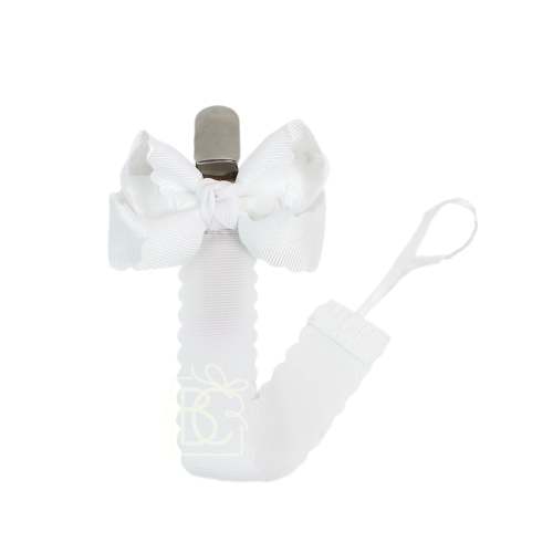 Scallop Edge Bow Pacifier Clip (multiple colors) – Little Bear Smocks