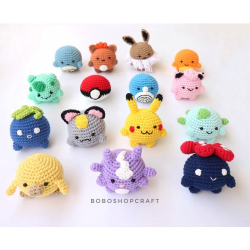 Crochet Pokemon Doll, Handmade Amigurumi, Baby Gift,baby shower decor,personalized gift