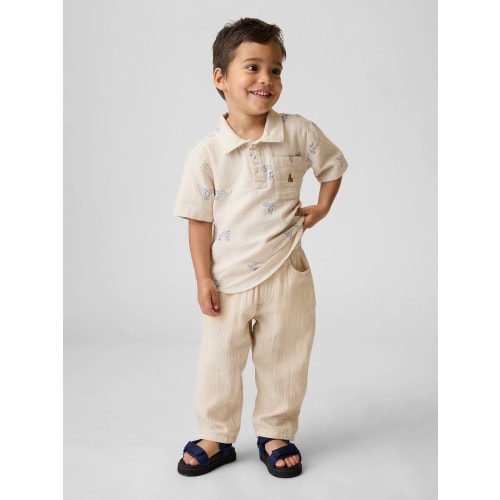 Baby & Toddler Cotton Gauze Pull-On Barrel Pants