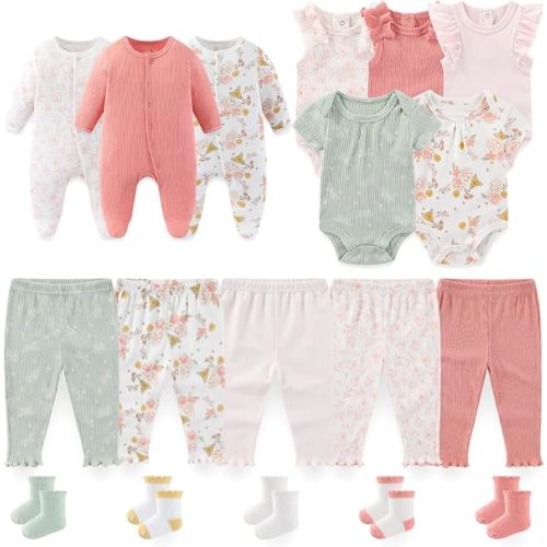 BIGBIGKISS Baby Boy Girl Clothes 18 Piece Layette Gift Set and Accessories